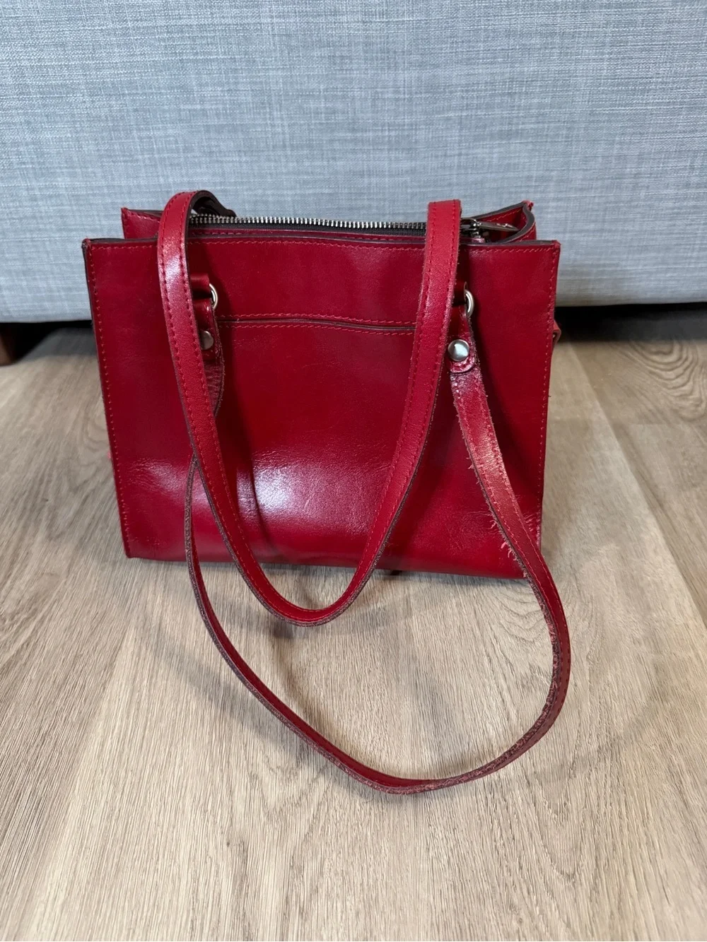 Patricia Nash Red Leather Shoulder Tote